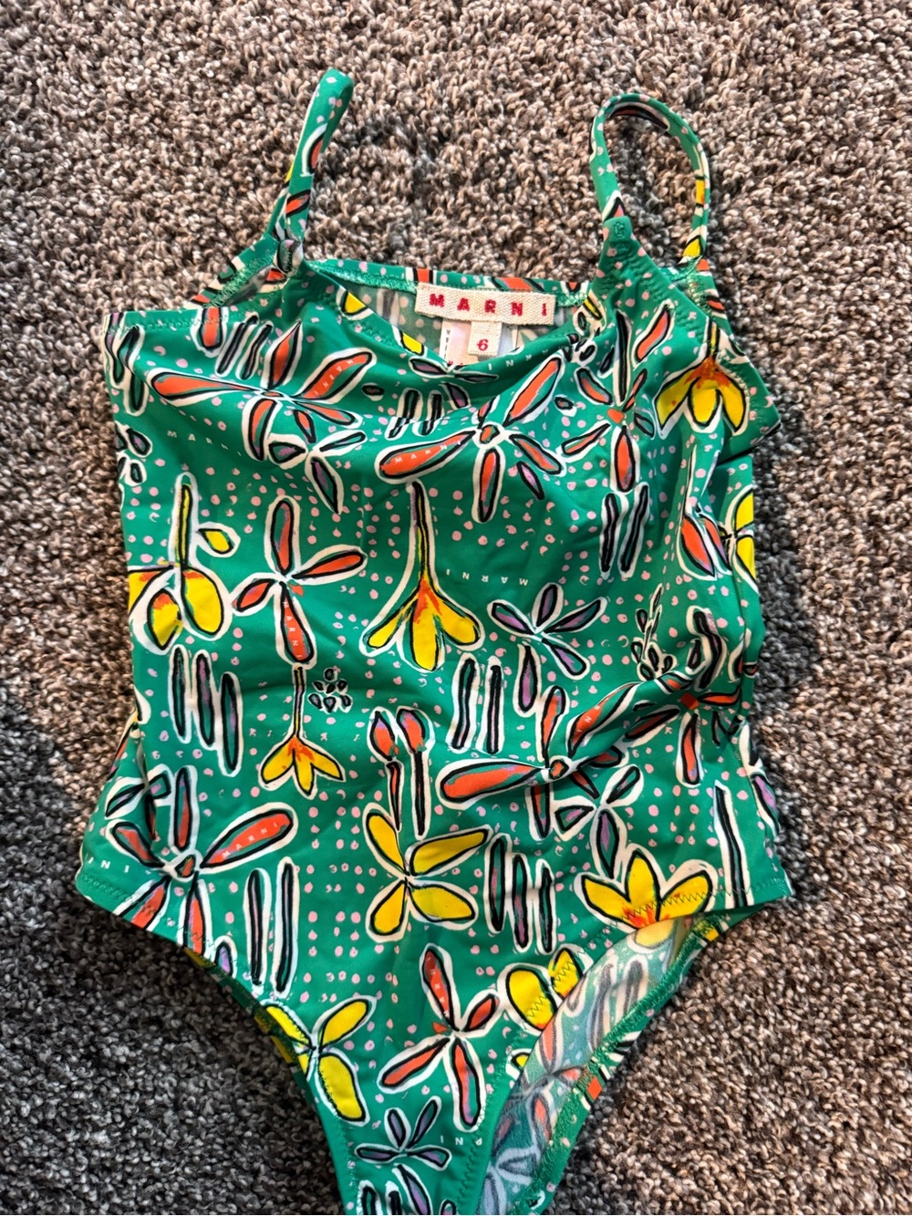 Marni Emerald Green Floral-Print One-Piece